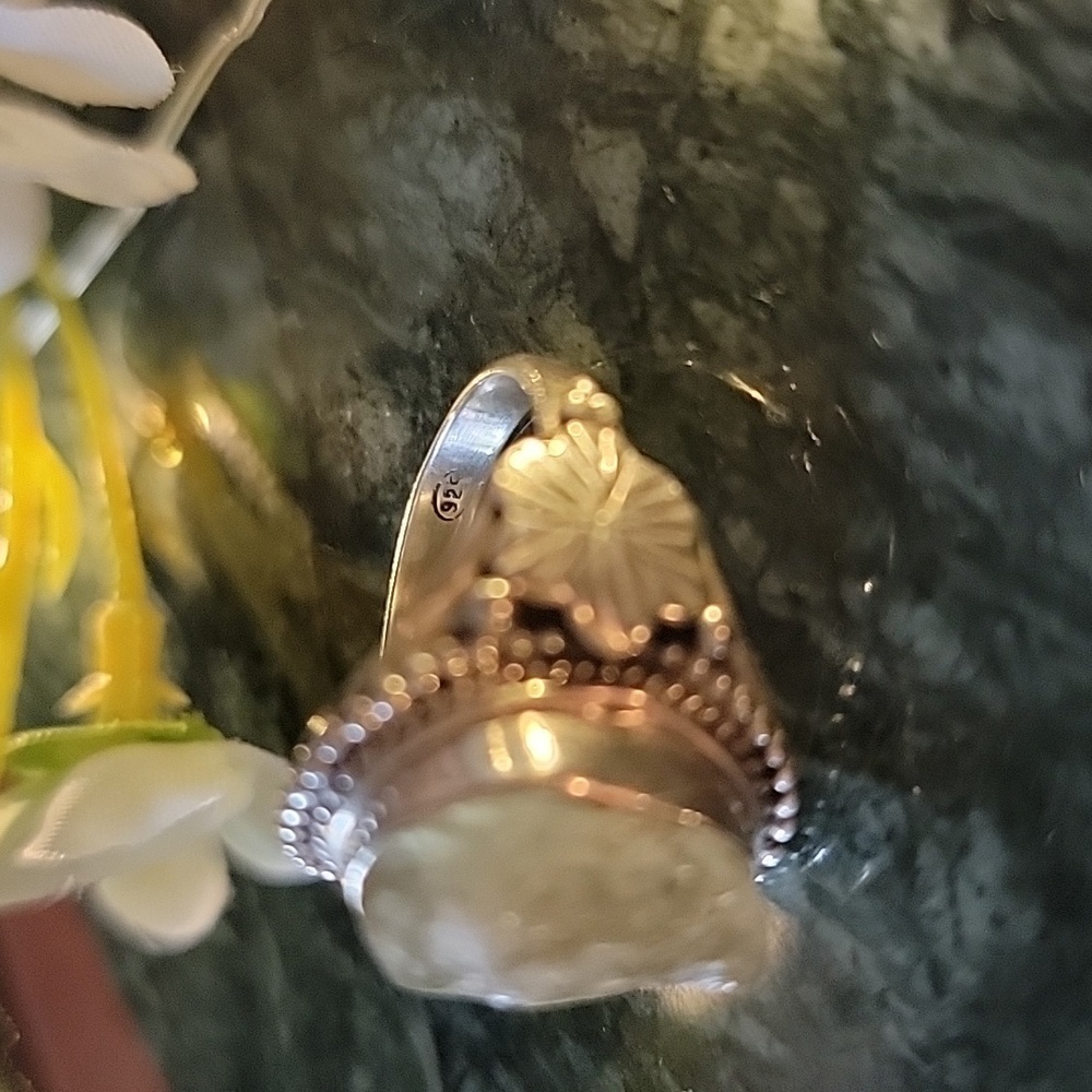 Raw Rough Peridot Solid Sterling Silver Ring Size… - image 7